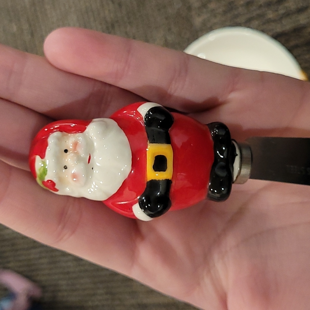 Santa Appetizers bowl and knife - Picture 3 of 11